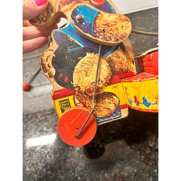 Vintage Fisher Price Pull Toy Wooden Fido‎ Zilo Dog #707 1955 - Picture 6 of 8
